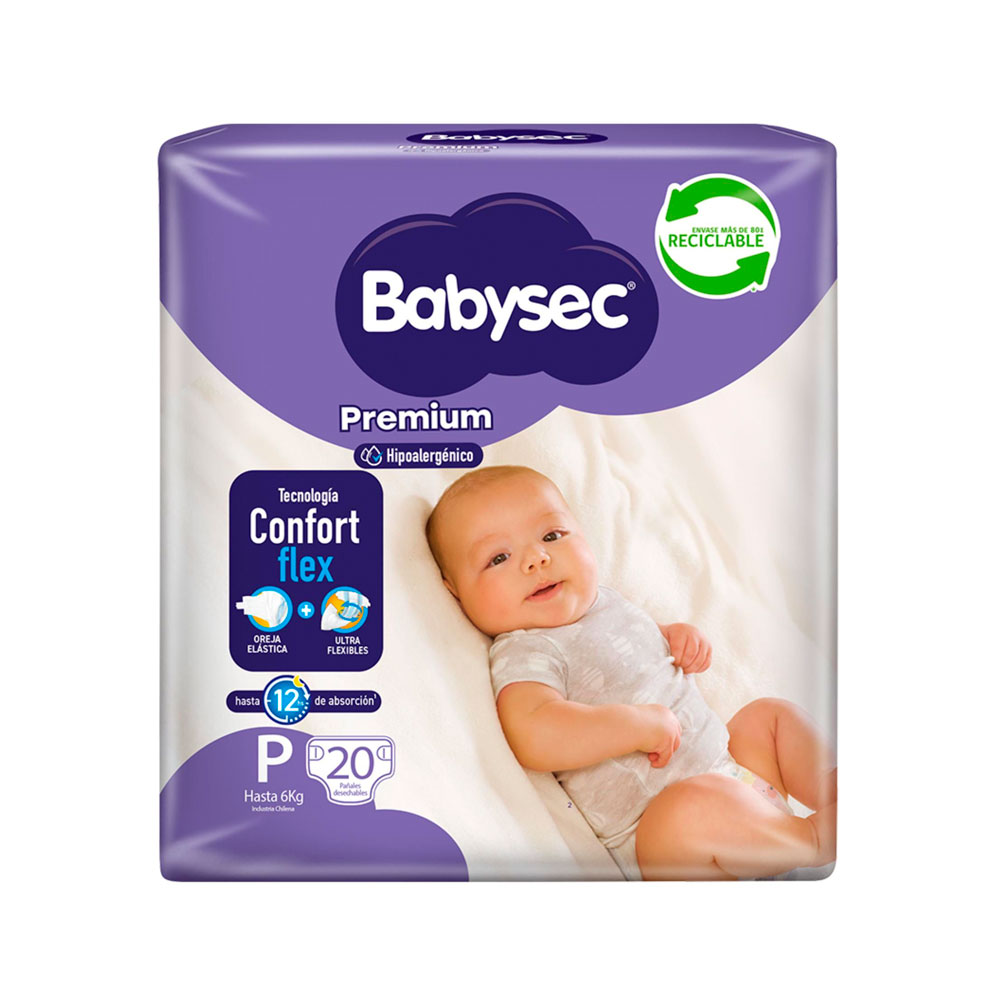 Pañal Babysec Premium P 20 Unidades