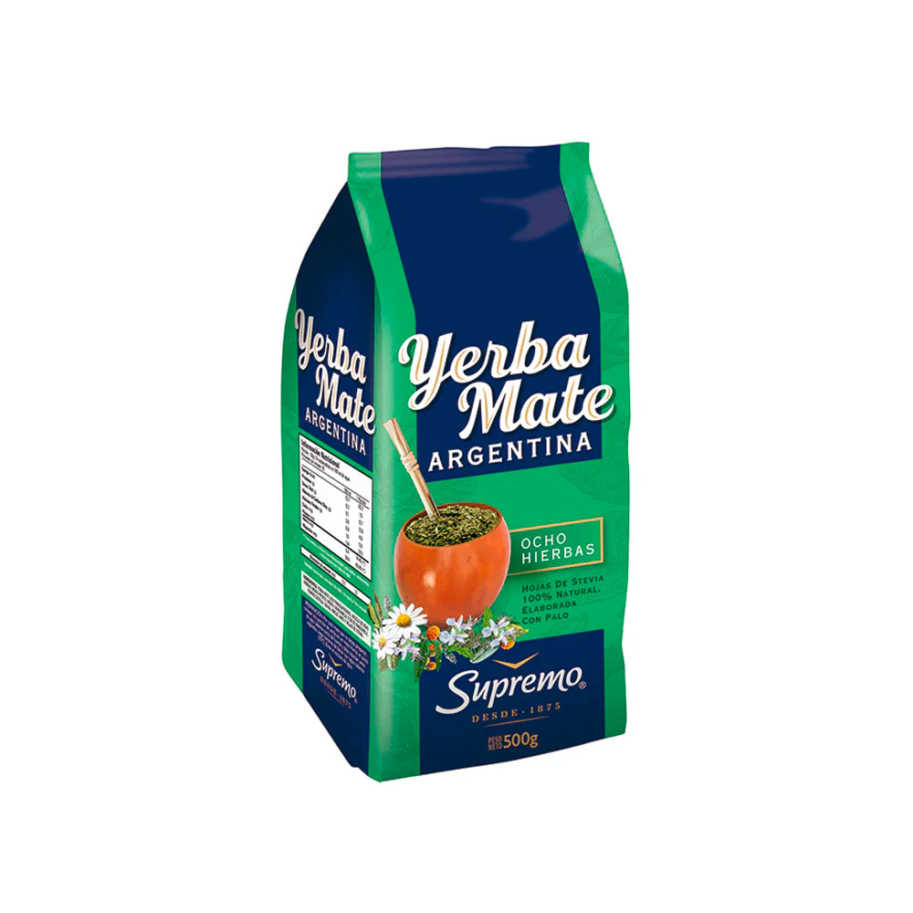 Yerba Mate Supremo Argentina 8 Hierbas 500 Gr