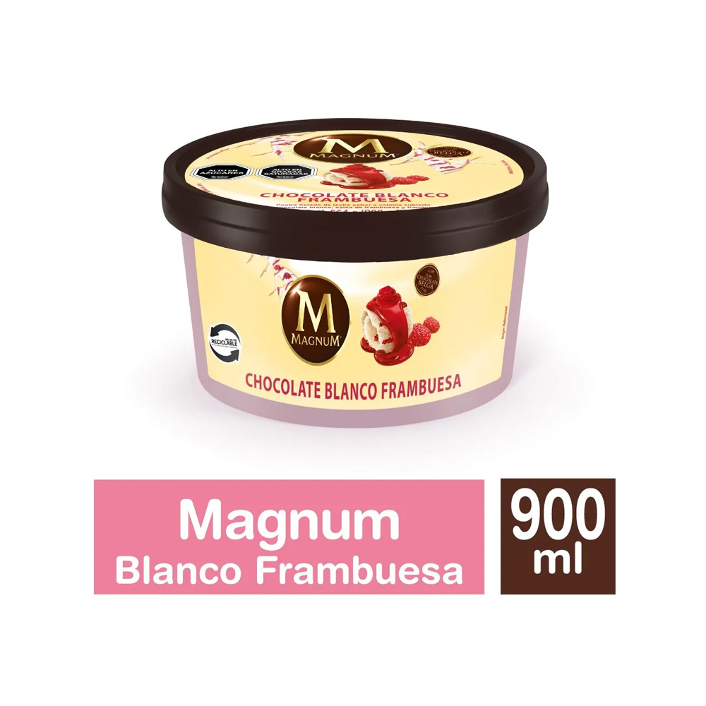 Magnum Postre Frambuesa Blanco 900 Ml