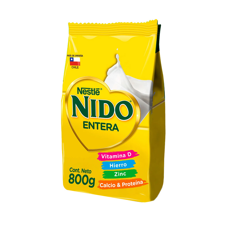Leche Nido Entera Bolsa 800 Grs 