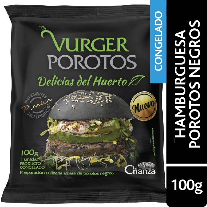 Hamburguesa La Crianza Poroto Negros 100 gr