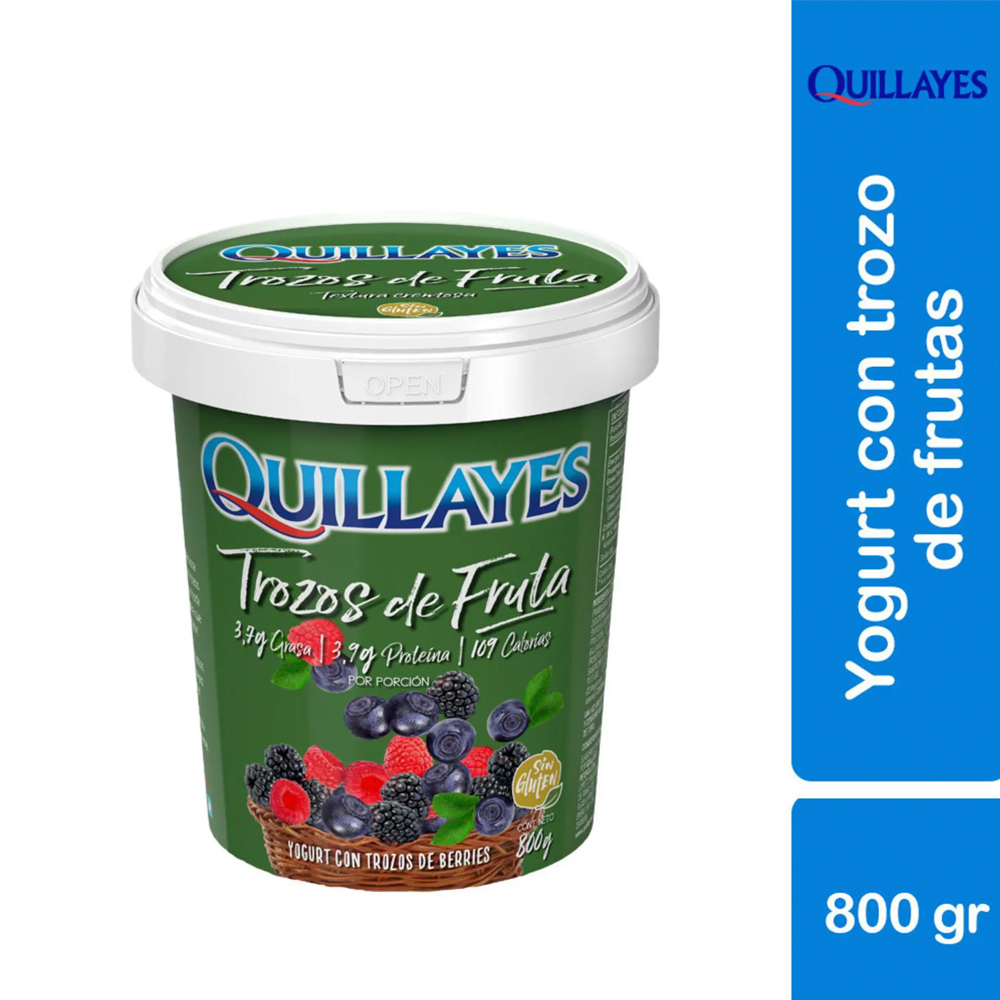 Yogurt Berries Trozos Quillayes 800 Gr