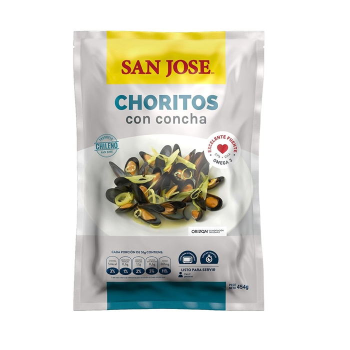 Choritos San Jose Con Concha 500 Grs