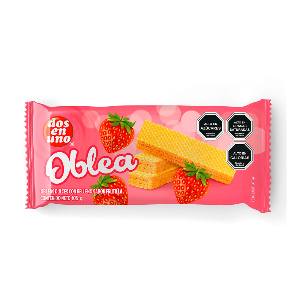 Galleta Dos En Uno Oblea Frutilla 105 Gr