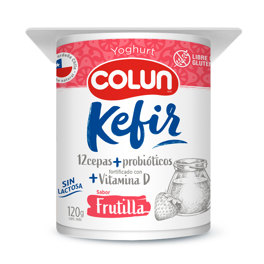 Yogurt Colun Kefir Frutilla 120 Gr