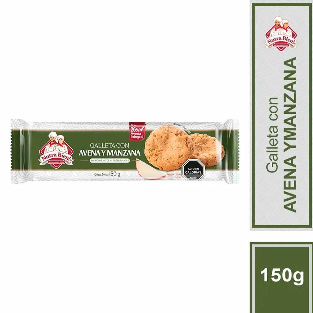 Galleta Avena Manzana Nutra Bien150 Gr