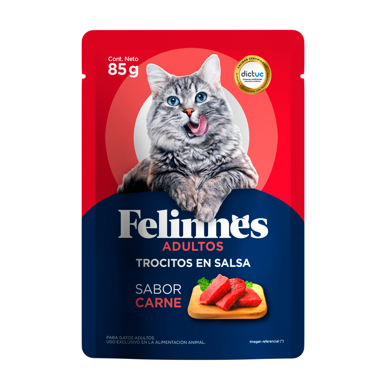 Alimento húmedo gato Felinnes pouch carne 85 grs