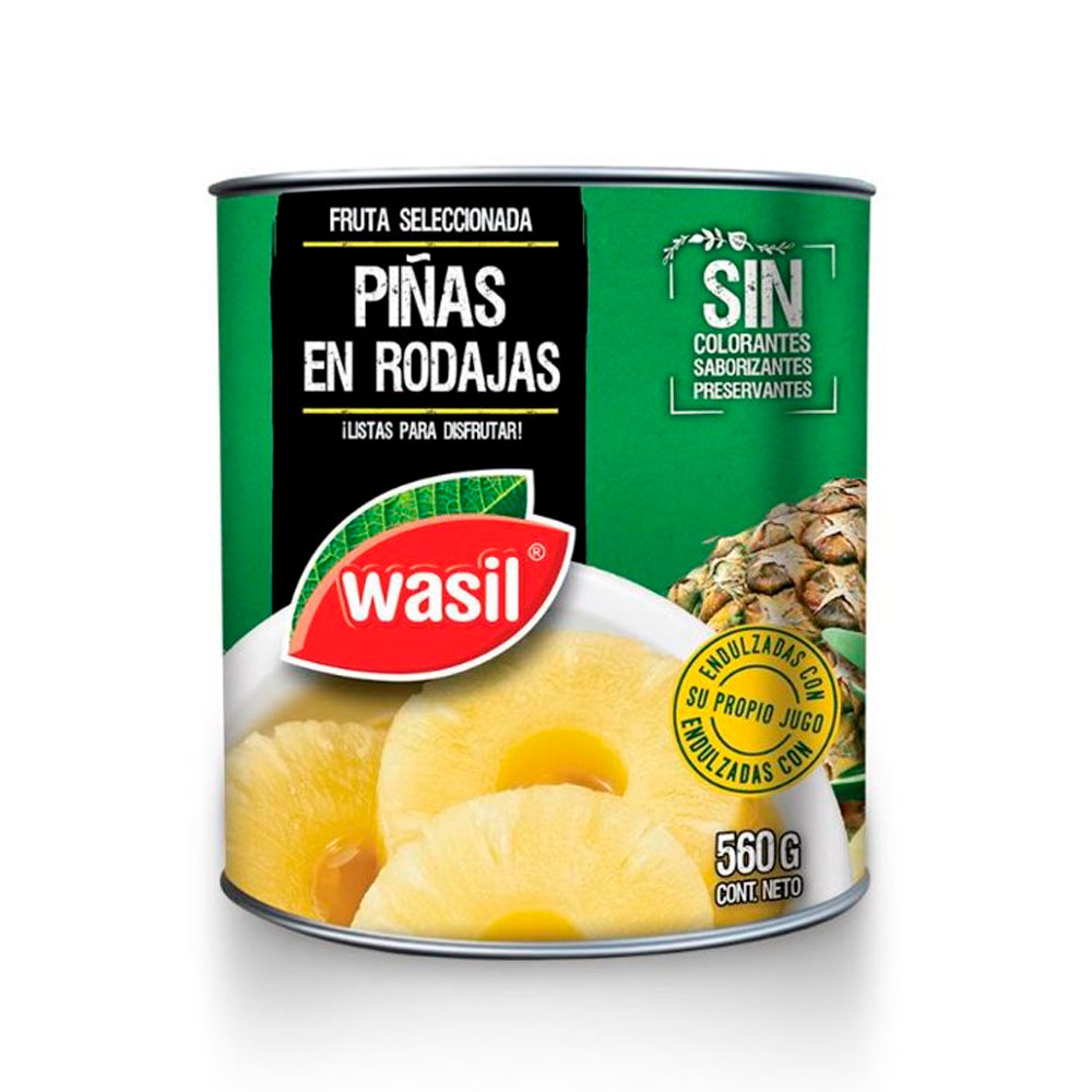 Piña Wasil Rodaja 560 Gr (340Gr Drenado)