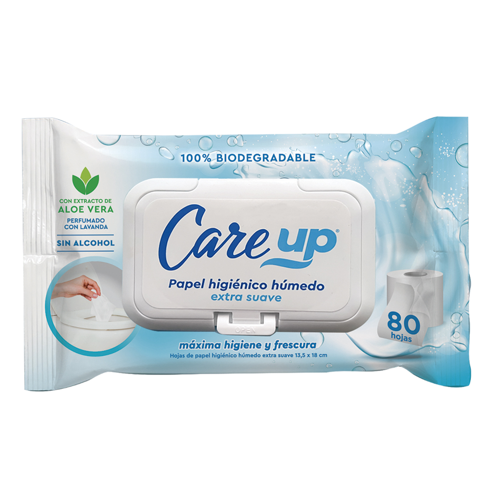 Papel Higiénico Húmedo Care Up x 80 Unidades Con Tapa