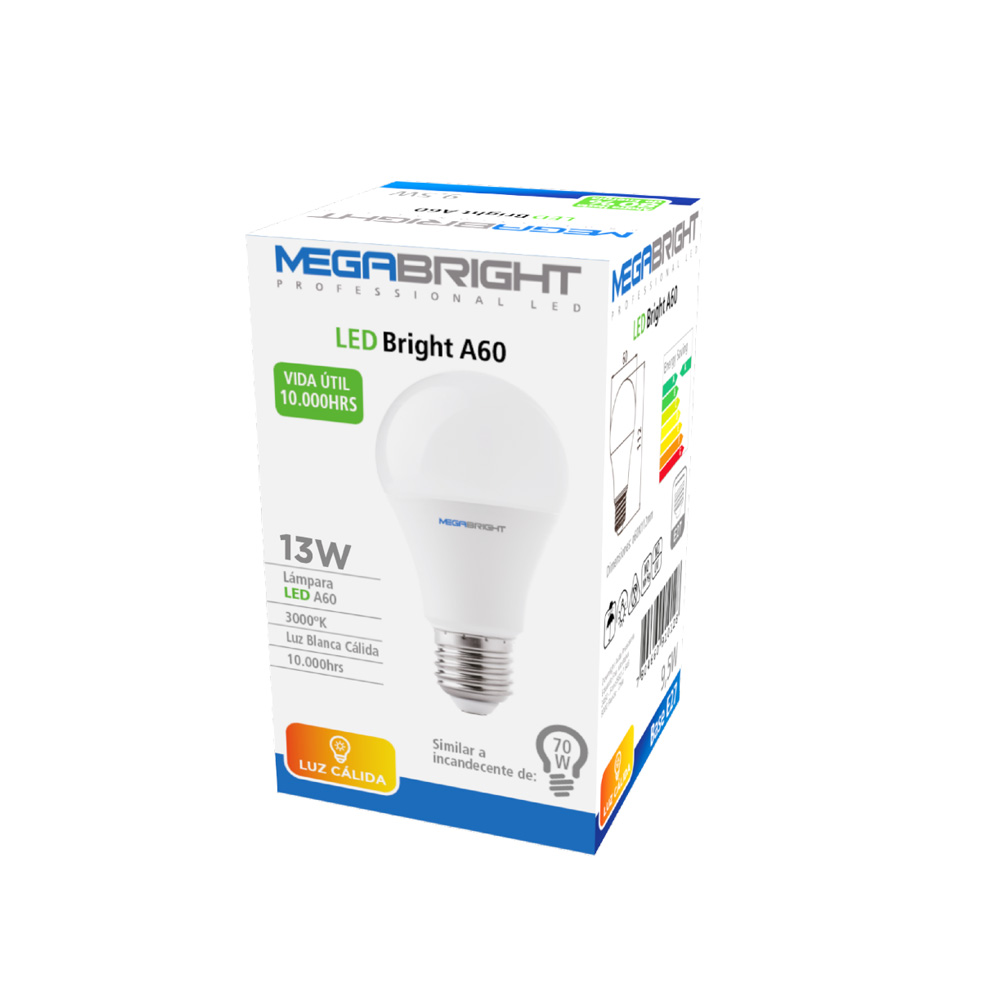 Ampolleta Led Megabright A60 Clas 13W 6400K Un
