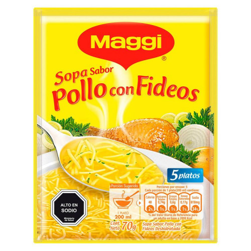 Sopa Maggi Pollo Fideos 70 grs