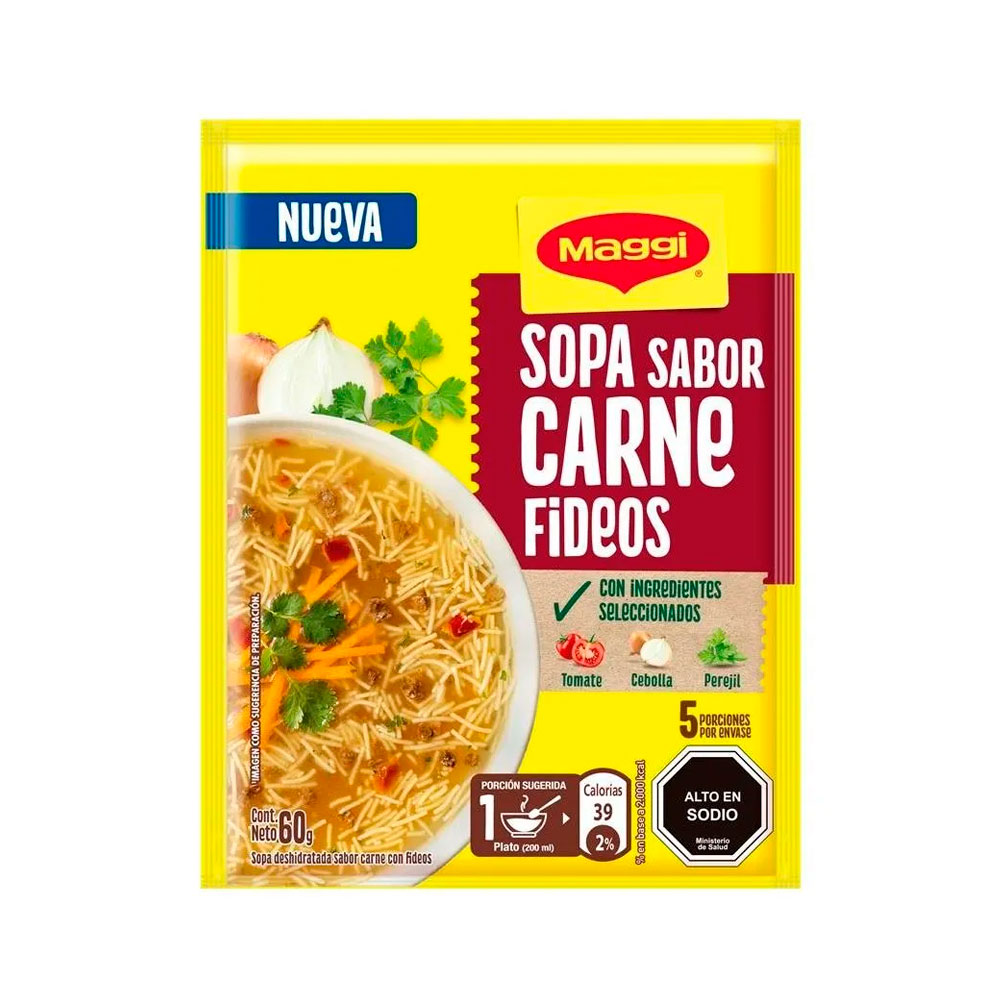 Sopa Maggi Carne Fideos 60 Grs