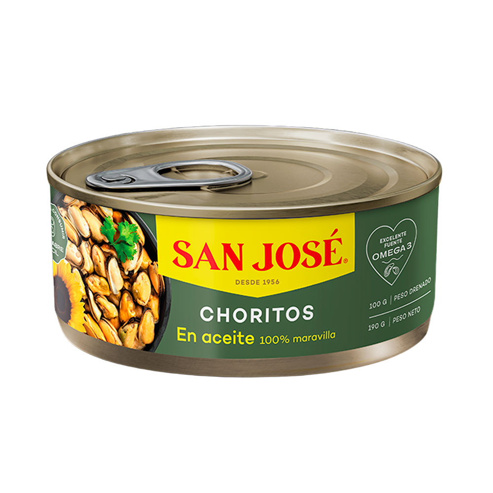Choritos San José Aceite 190 Grs (100 Grs Drenado)