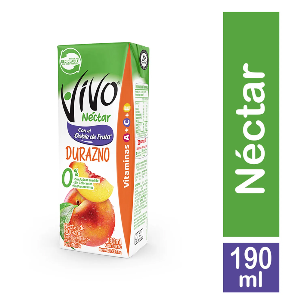 Néctar Vivo Durazno Tetra 190 cc