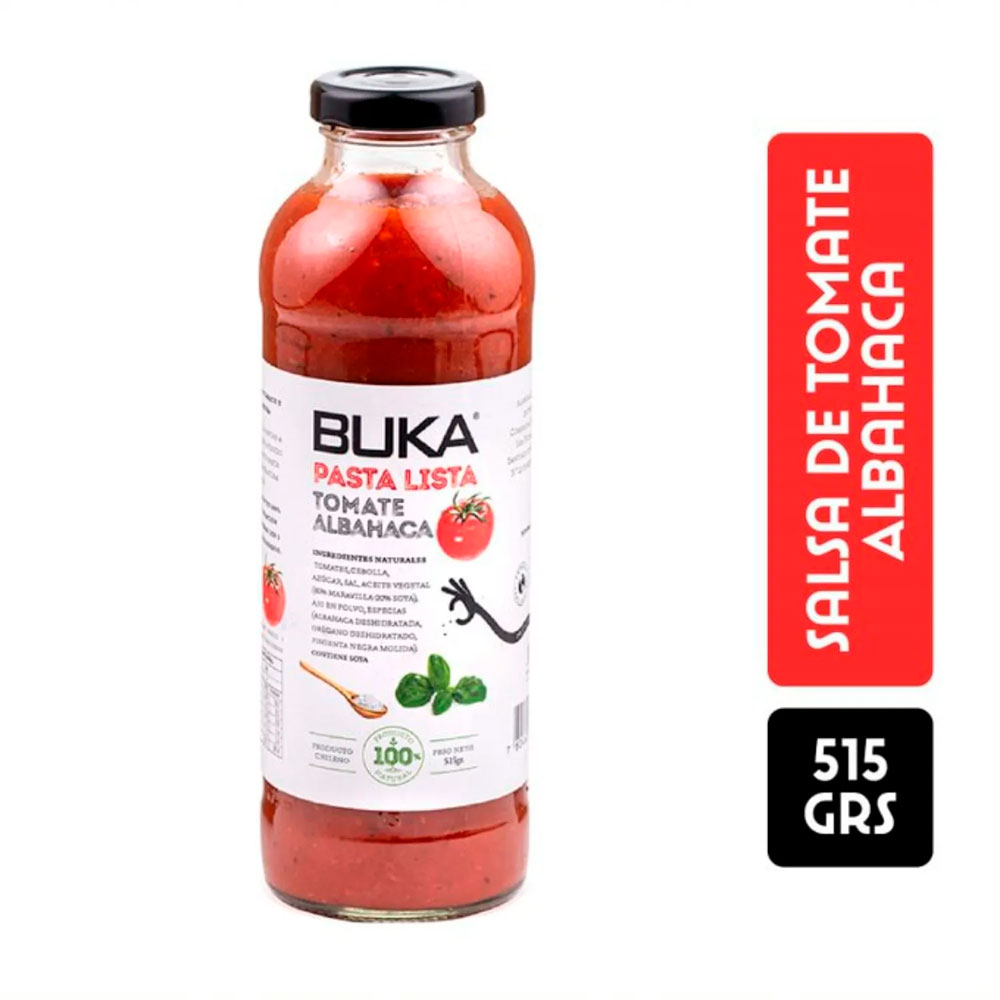 Salsa Buka Tomate Albahaca Frasco 515 Gr