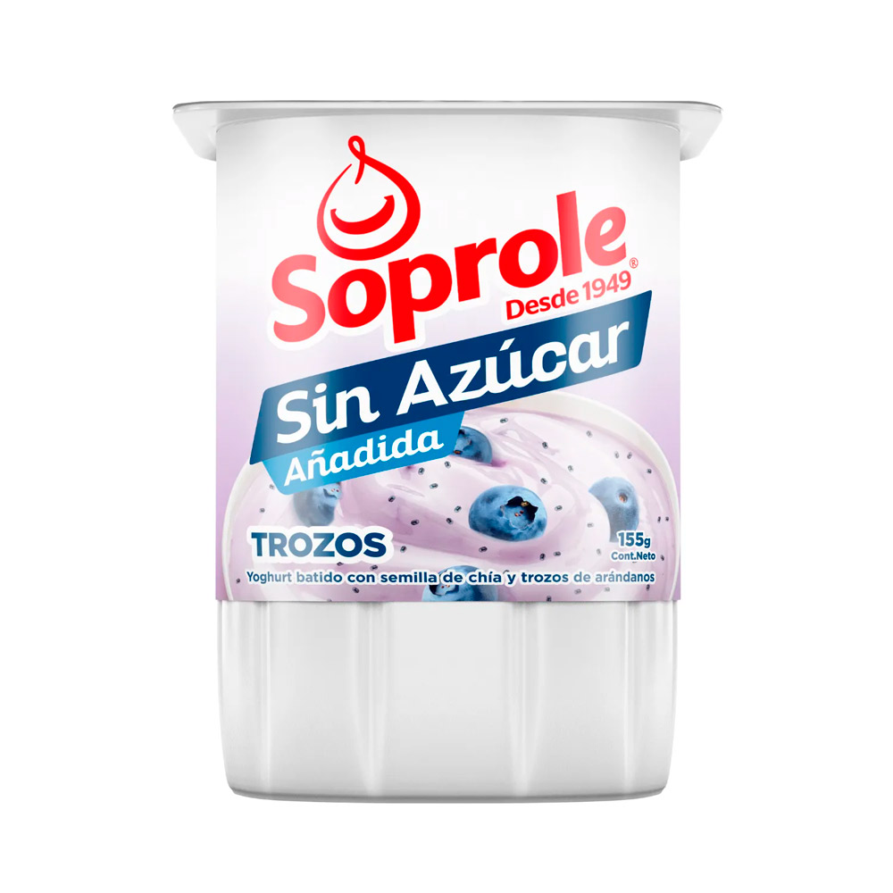 Yog Soprole Light Trozo Chia Arándano155 Gr