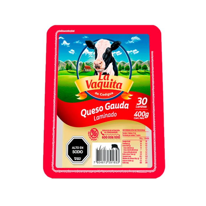 Queso Gauda La Vaquita Lam 400 Gr