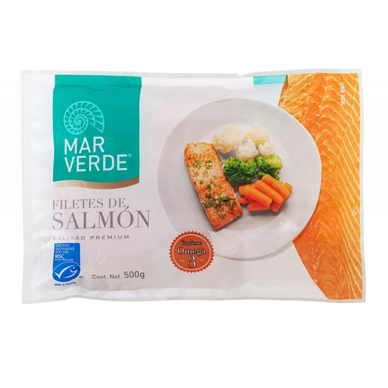 Filete Salmón Mar Verde Con Piel 500 gr