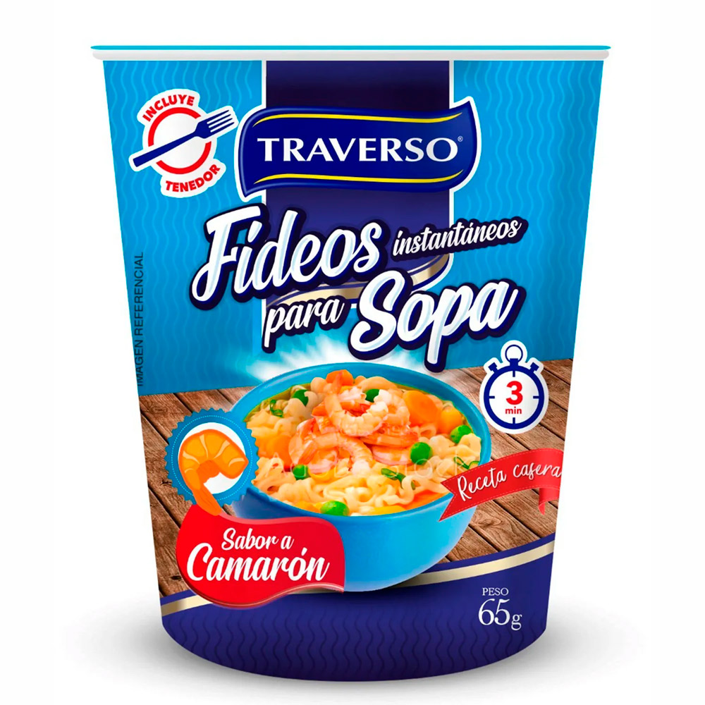 Sopa Fideos Traverso Camaron 65 Gr