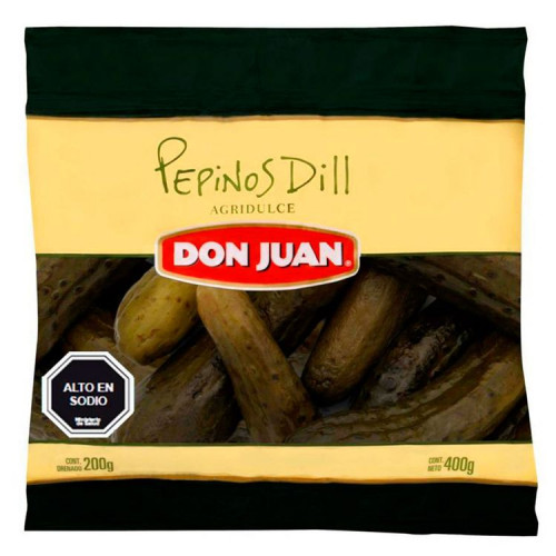Pepinillo Don Juan Dill Agridulce 400 Grs (180 Grs Drenado)