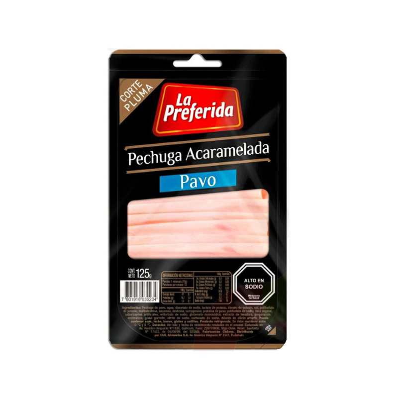 Pechuga Pavo Acaramelada Corte Pluma 125 grs