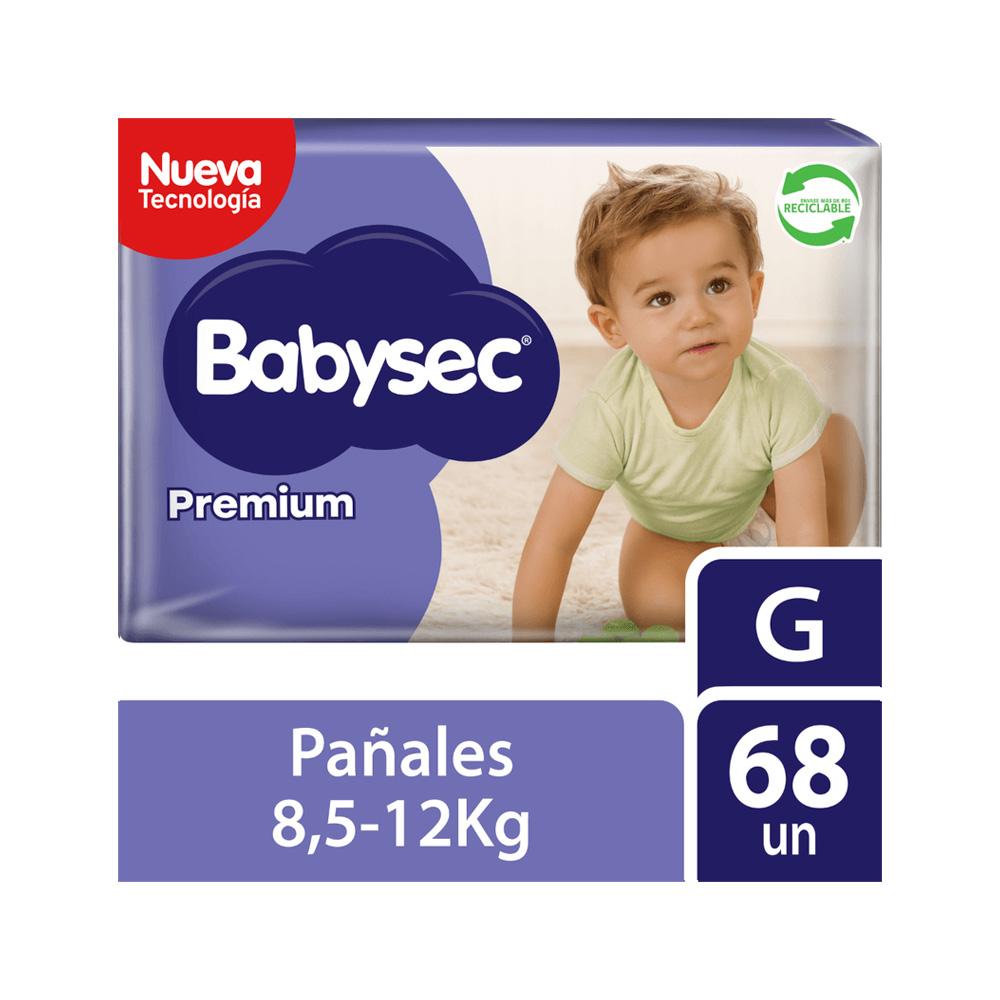 Pañal Babysec Premium G 68 un N