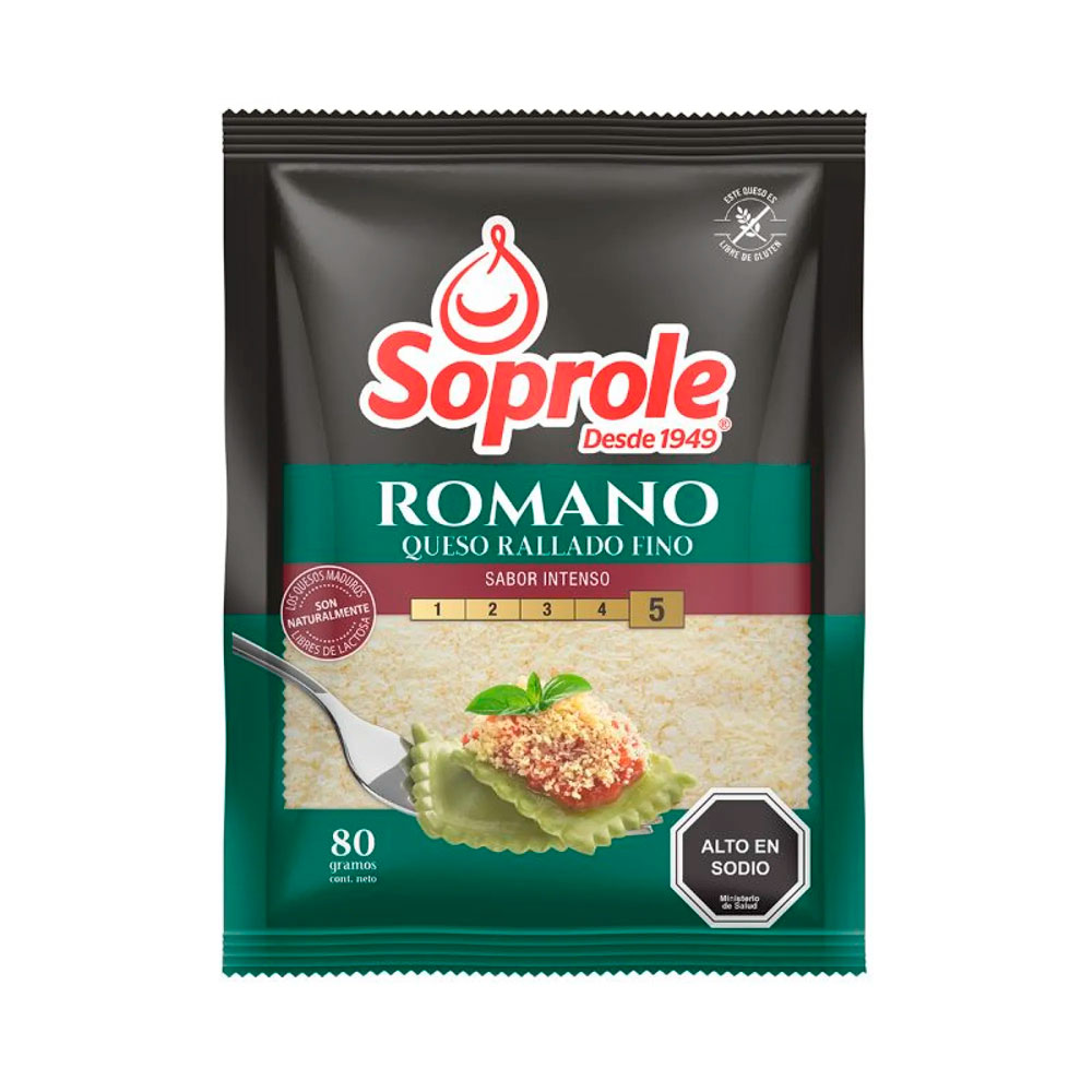Queso Soprole Romano Rallado 80G