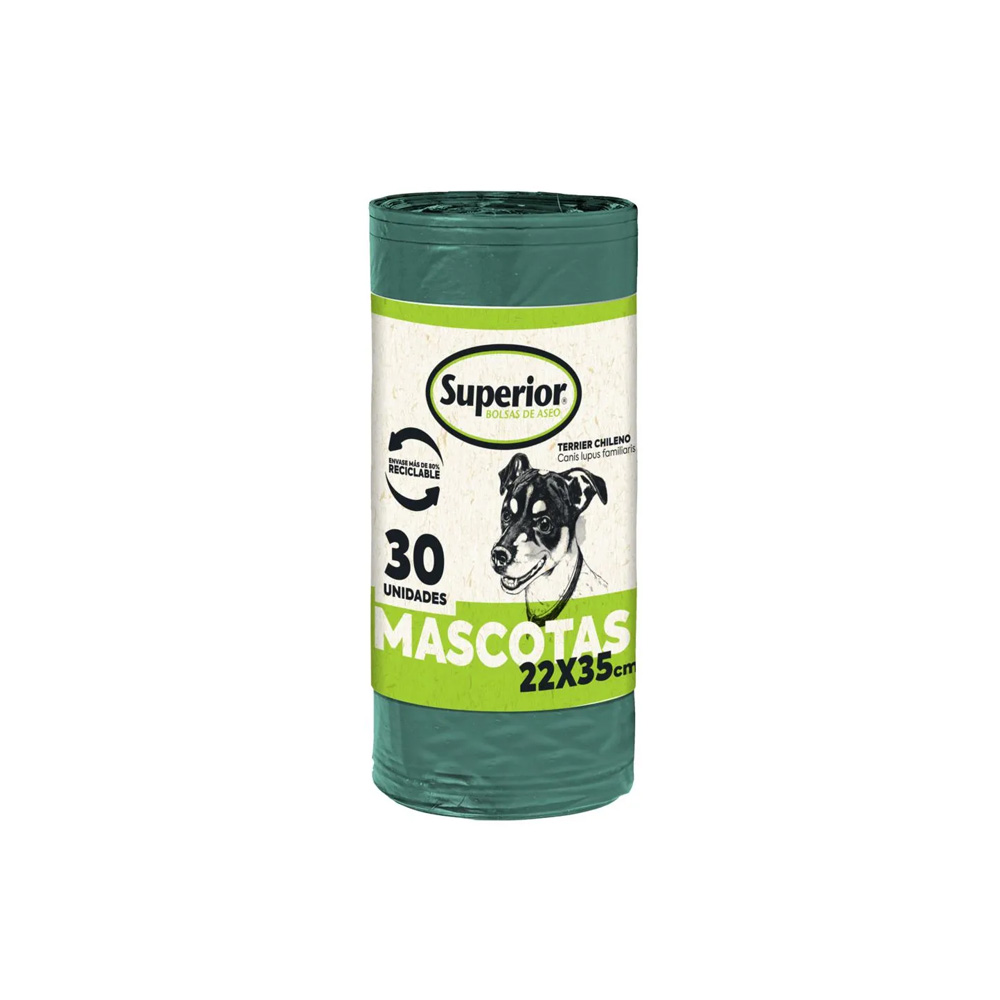 Bolsa Mascotas Superior 22X35 Rll 30 Un