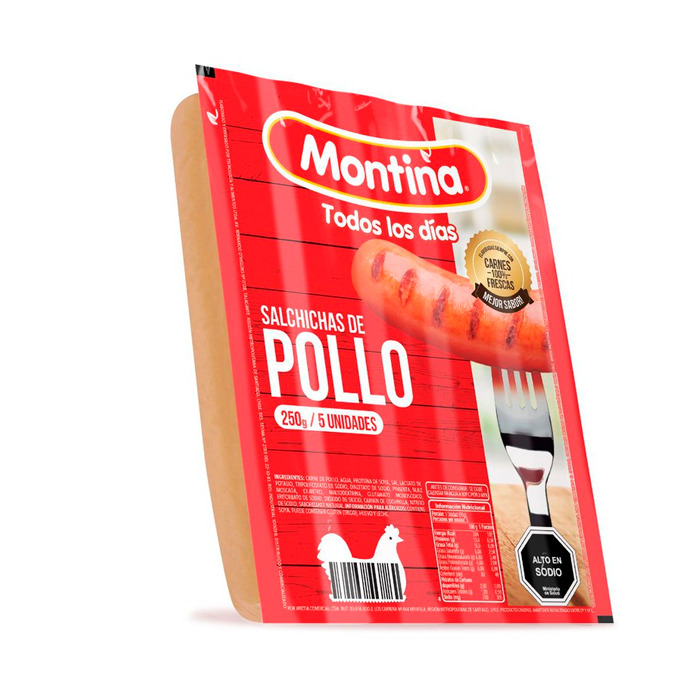 Salchicha Pollo Montina 250 Grs