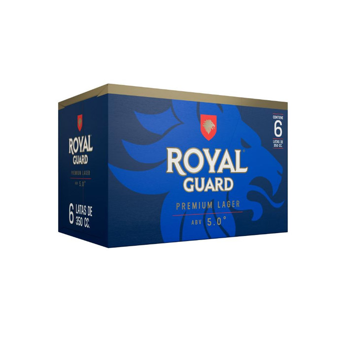  Cerveza Royal Guard six pack lata 350 cc