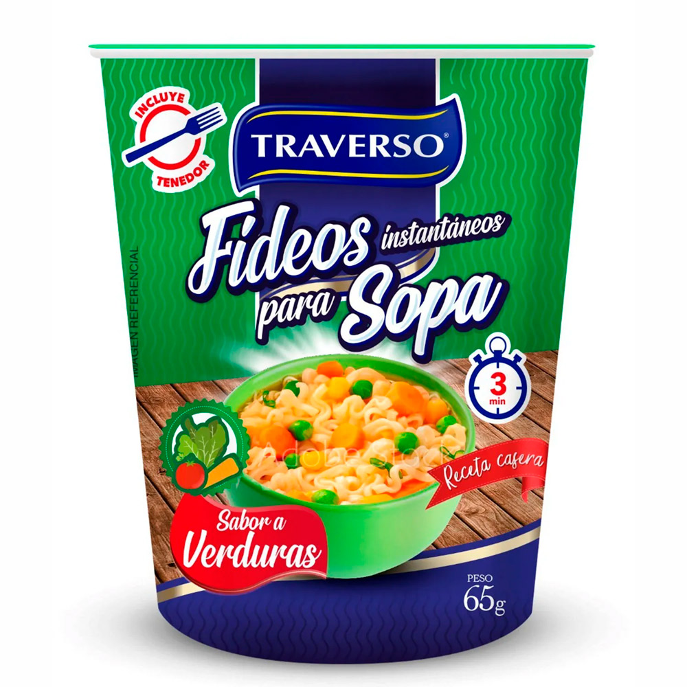 Sopa Fideos Traverso Vegetales 65 Gr