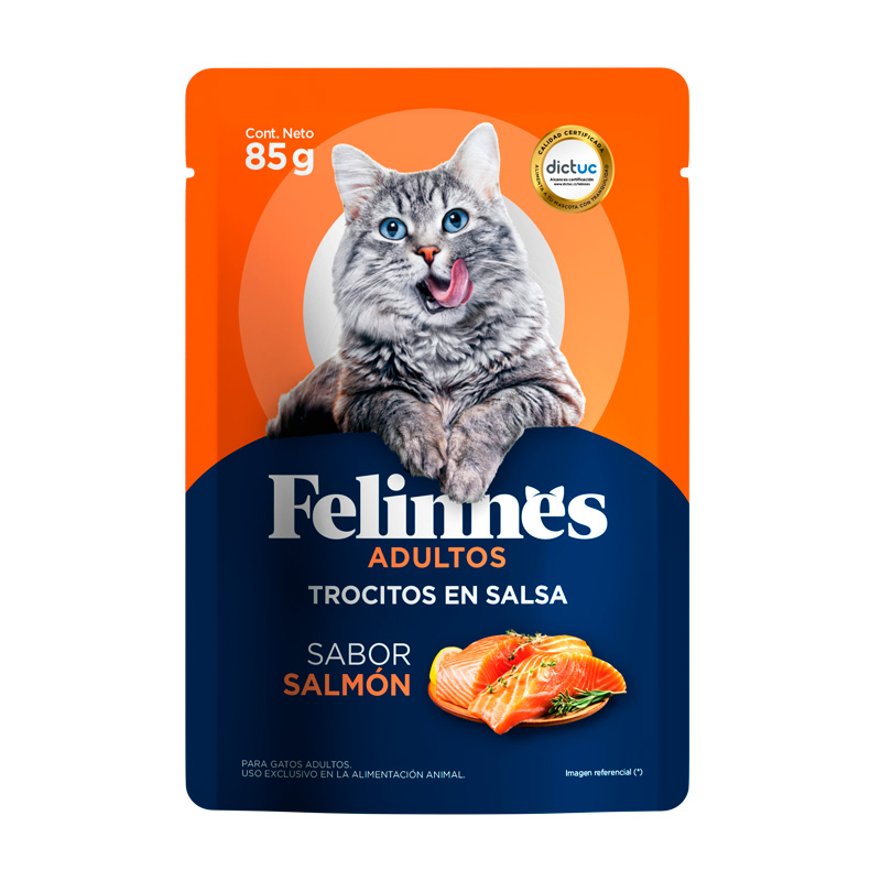 Alimento húmedo gato Felinnes pouch salmón 85 grs
