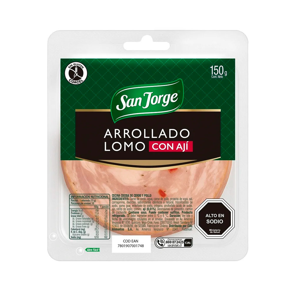 Arrollado Lomo C/Ají San Jorge150 Gr