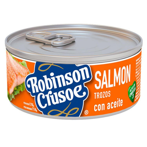 Salmón Robinson Crusoe Trozo Aceite 170 gr (100Gr Drenado)