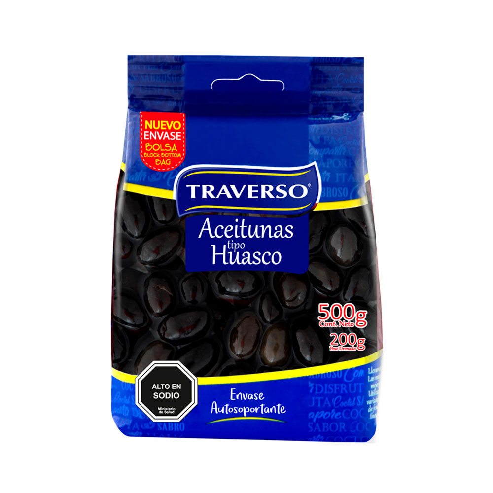 Aceituna Traverso Huasco 500 Gr (200 Gr drenado)