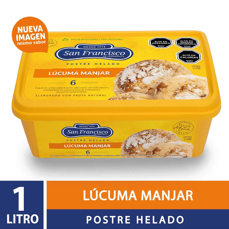 Helado San Francisco Lúcuma Manjar 1L