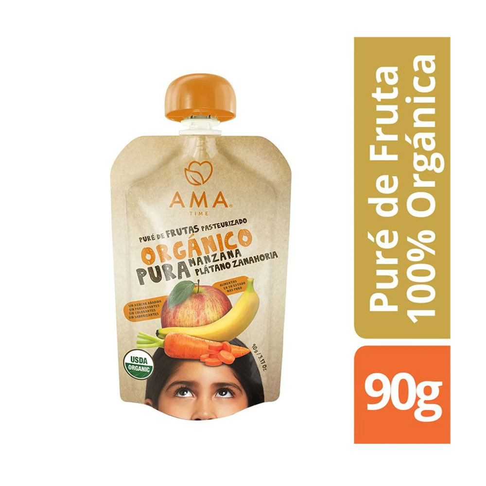 Puré Fruta Ama Plátano Zanahoria 90 Gr
