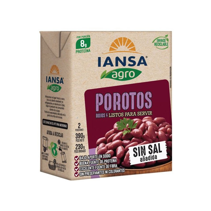 Porotos Rojos Iansa Tetra 390 Grs (230 Gr Drenado)
