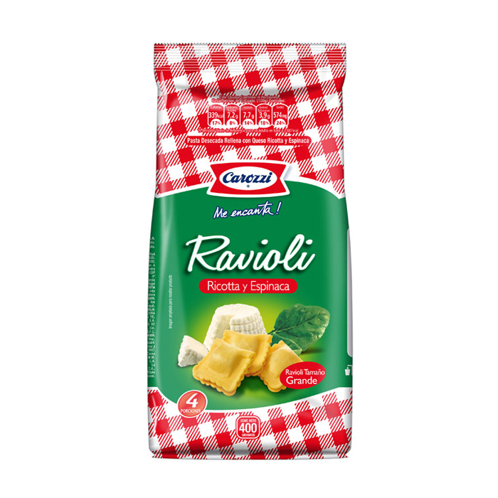 Ravioli Carozzi Ricota Espinaca 400 gr