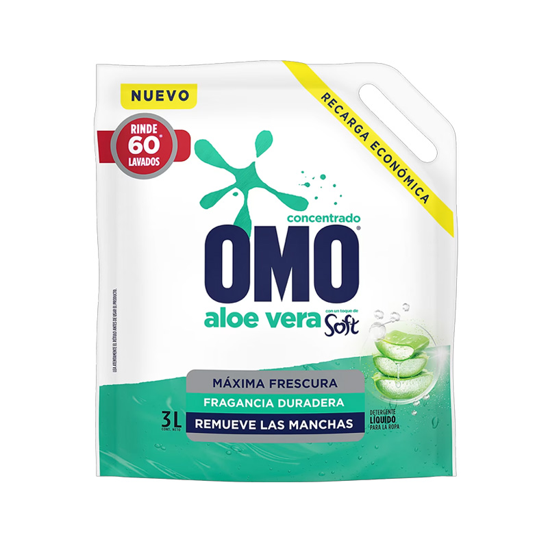 Detergente Omo Líquido Doypack Aloe 3 Litros