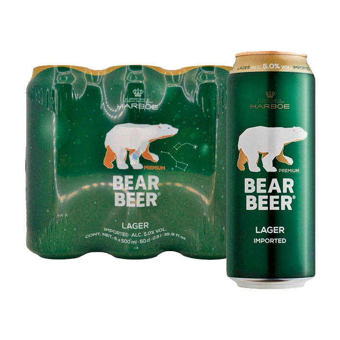 Cerveza Bear Beer six pack 500 cc