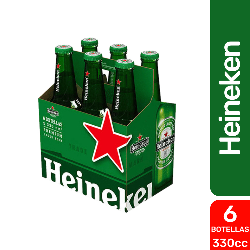 Cerveza Heineken Bot Pack 6 X 330 cc