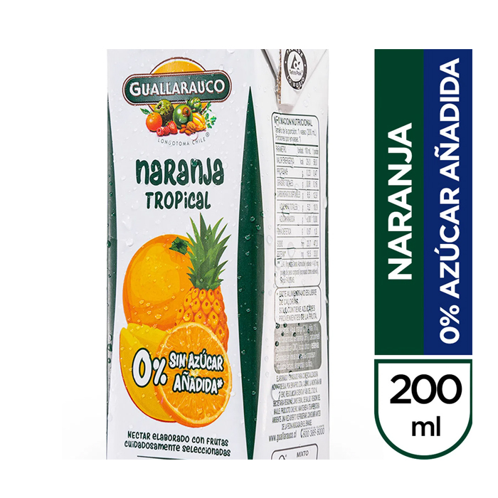 Jugo Guallarauco Naranja Tropical Tetra 200 Cc