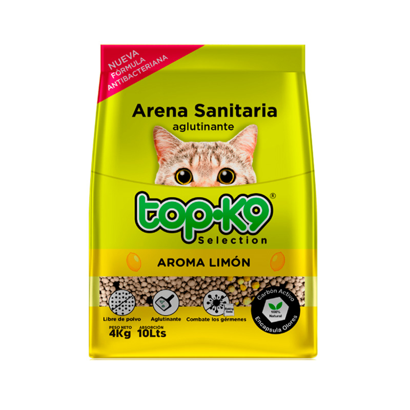 Arena Topk9 Aglutinante LimÃ³n 4 Kilos