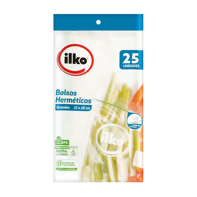 Bolsa Hermetica Ilko Biodegradable Verduras 27x28 cms.