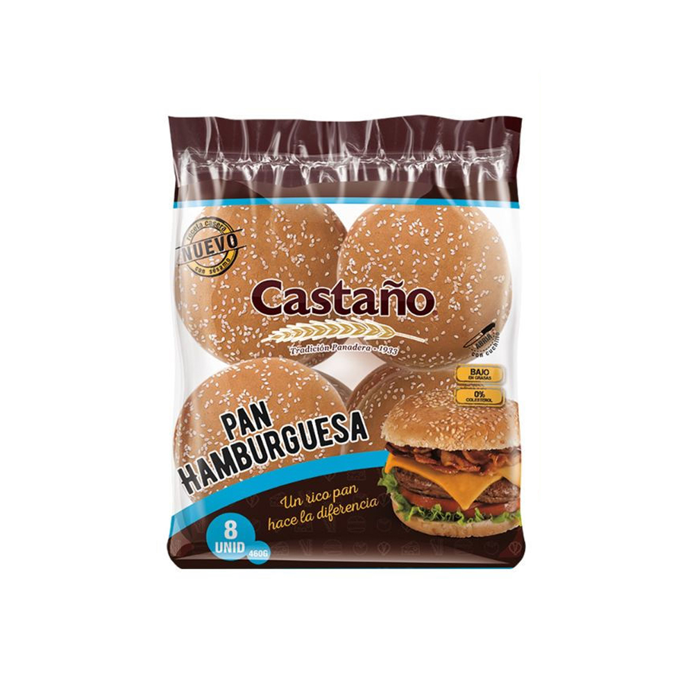 Pan Hamburguesa Castaño 460 Grs