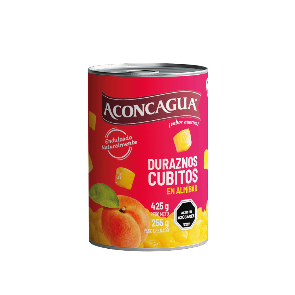 Durazno Aconcagua Cubitos 425 Grs (255 Grs Drenado)