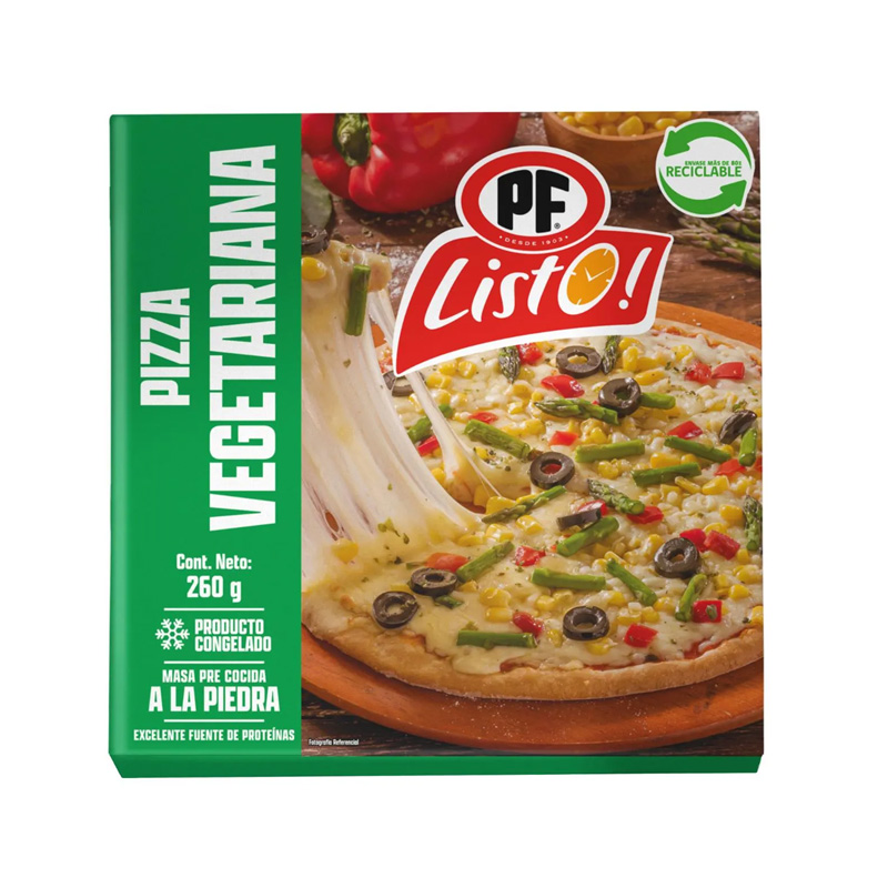 Pizza Vegetariana Individual PF lista 250 Gr