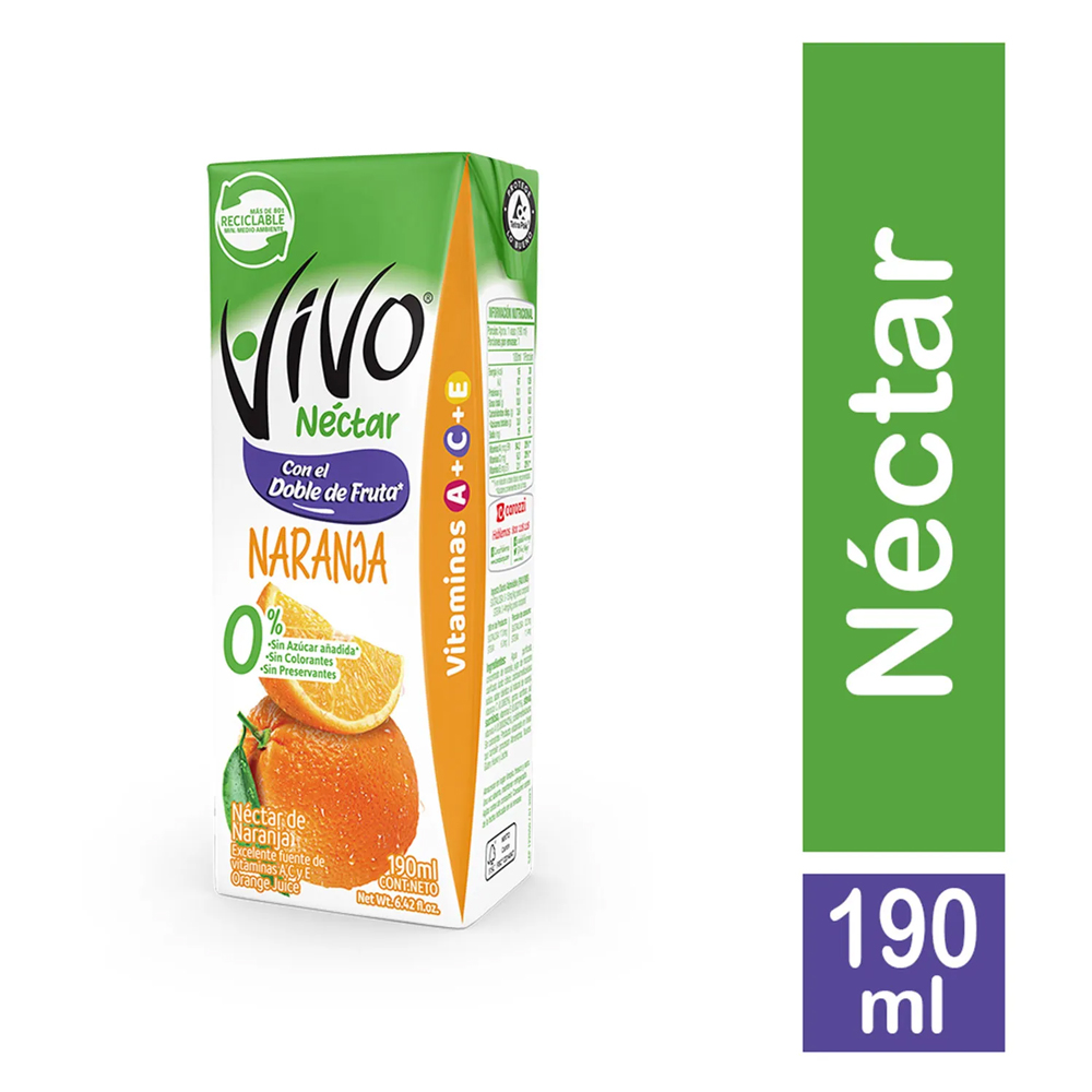 Néctar Vivo Naranja Tetra 190 cc