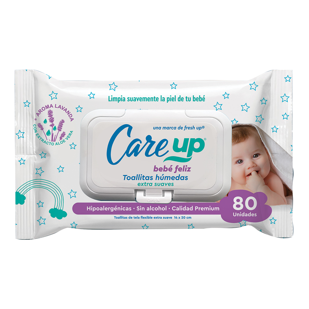 Toalla Húmeda Care Up Baby 80 Unidades Con Tapa